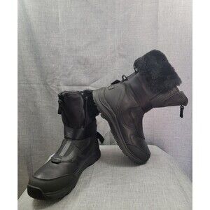 UGG Tahoe Black Waterproof Leather Sheepskin Boots Short 1103848 Women's SZ 10